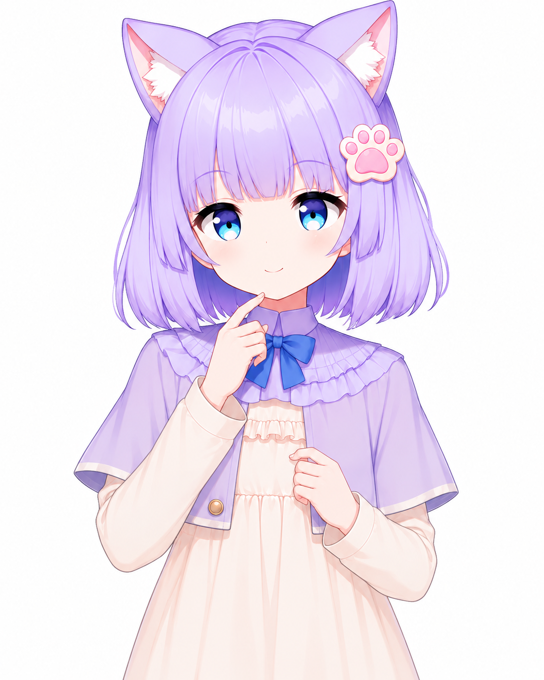 指をあごに添えて考えるみもり